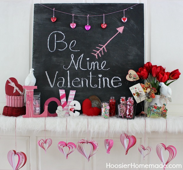 Valentine's Day Mantel Decorations