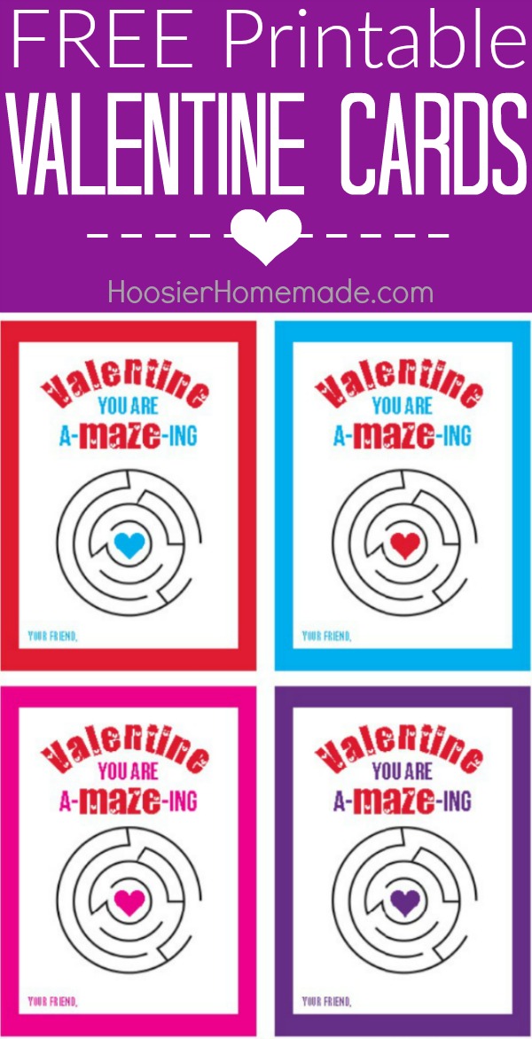 Valentine's Day Cards to Print - these fun printable cards are perfect for Valentine's Day Classroom Parties! You are A-MAZE-ing! And they are FREE! Grab yours NOW! 