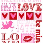 Free Printable Valentine's Day Subway Art Wall:: available on HoosierHomemade.com