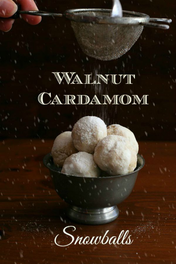 Perfect for your Holiday Baking! These Walnut Cardamom Snowballs (or you might call them Russian Tea Cakes or Mexican Cakes) are tender, sweet and low carb. Visit our 100 Days of Homemade Holiday Inspiration for more recipes, decorating ideas, crafts, homemade gift ideas and much more!