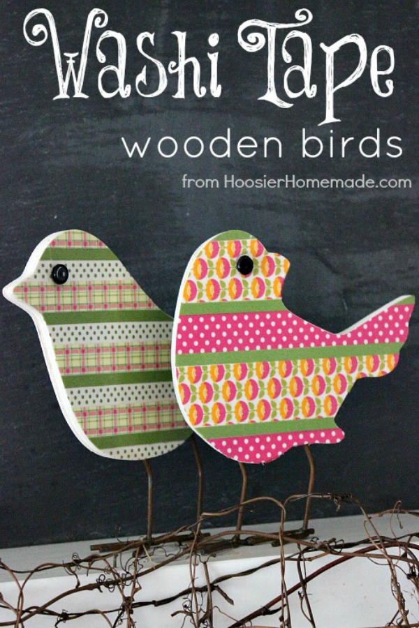 With just a few simple supplies, you can make these adorable one-of-a-kind Spring Decoration. Switch the colors to match your own on these Washi Tape Wooden Birds! Pin to your Crafts Board!