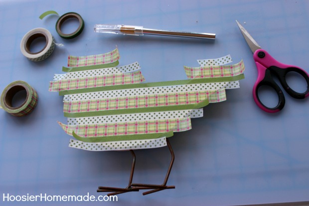 Washi Tape Wooden Birds :: Spring Craft on HoosierHomemade.com