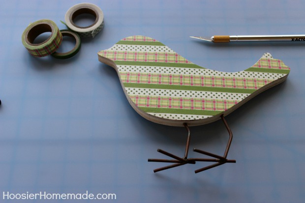 Washi Tape Wooden Birds :: Spring Craft on HoosierHomemade.com