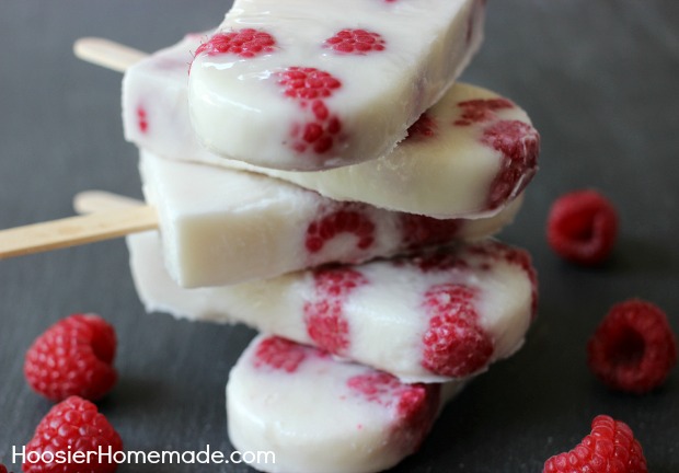 White Chocolate Raspberry Pops: Just 2 ingredients | Recipe on HoosierHomemade.com