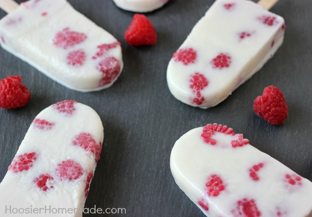 White Chocolate Raspberry Pops: Just 2 ingredients | Recipe on HoosierHomemade.com