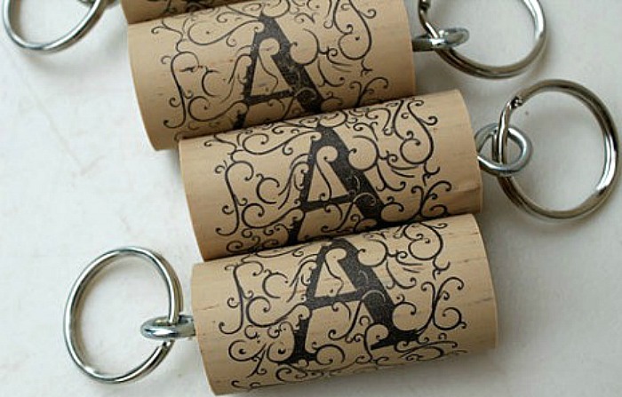 Wine Cork Keychain