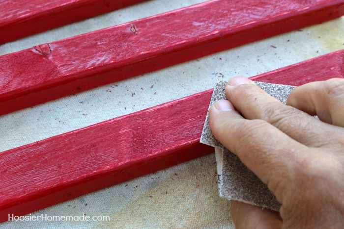 HOW TO MAKE A WOODEN FLAG -- Making a wooden flag is MUCH easier than you think! Some wood, a little paint and screws and you have a patriotic flag to hang in your home! 