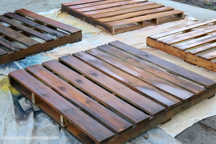 Stain wood pallets for Wooden Pallet Compost Bin