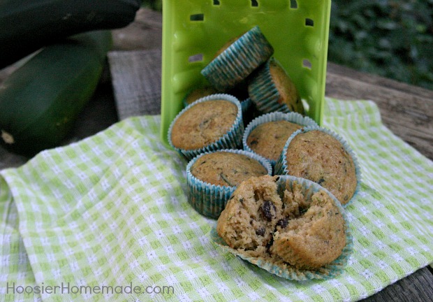 Zucchini Raisin Muffins :: Recipe on HoosierHomemade.com