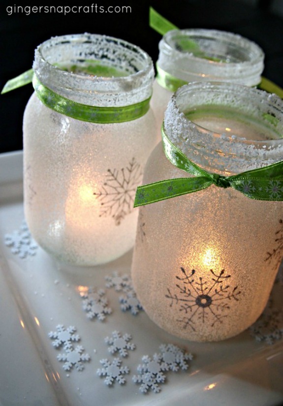 Mason Jar Lights for the Holidays | 100 Days of Homemade Holiday Inspiration on HoosierHomemade.com