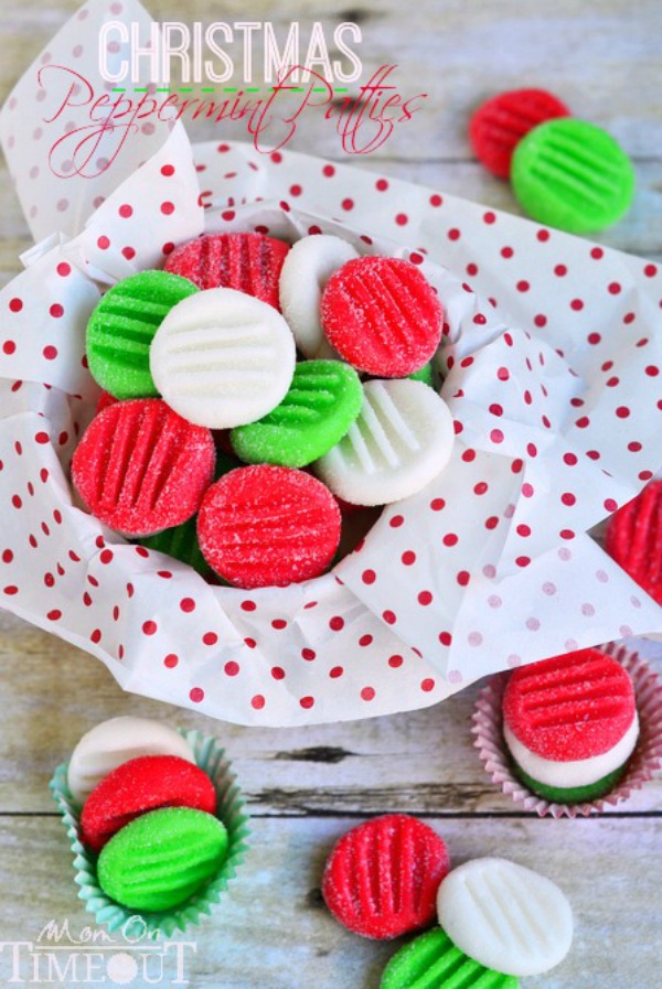 These Christmas Peppermint Patties are the perfect holiday treat! Add them to your cookie trays or give them as gifts! Visit our 100 Days of Homemade Holiday Inspiration for more recipes, decorating ideas, crafts, homemade gift ideas and much more!