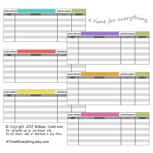 Organizing, Cleaning and Home Management Printables