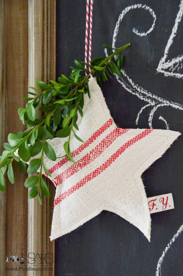 Grain Sack Star Ornament