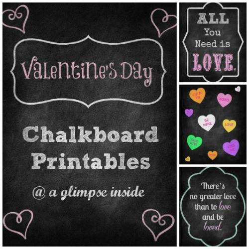 Valentine's Day Chalkboard Printables