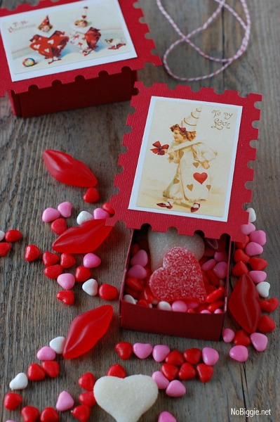 Vintage Valentine Matchbox Post Cards