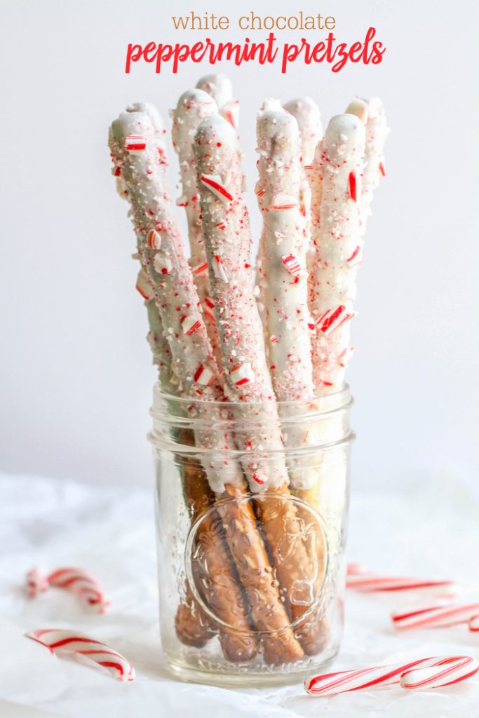 White Chocolate Peppermint Pretzels