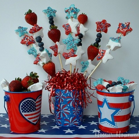 4th of July Dessert: Homemade Marshmallows Kabobs