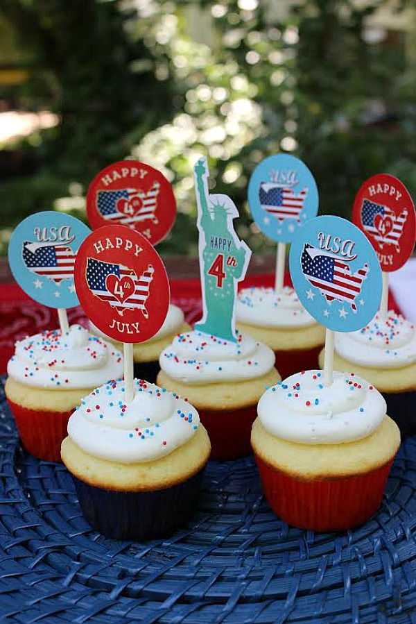 Printable 4th of July Cupcake Toppers