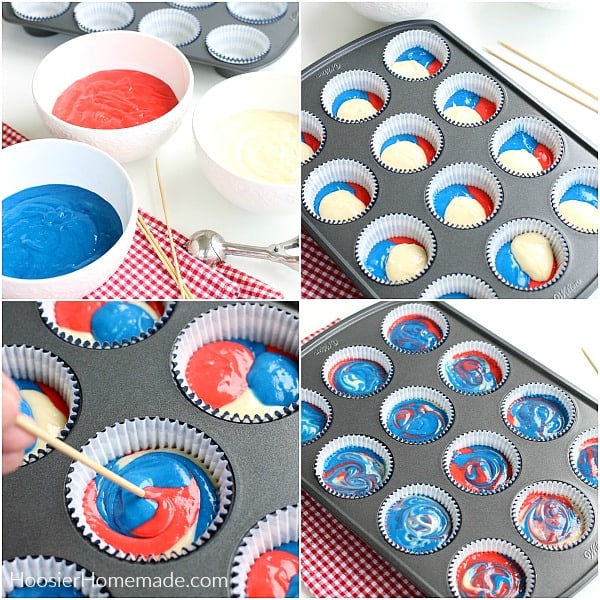 how to make 4th of July Cupcakes