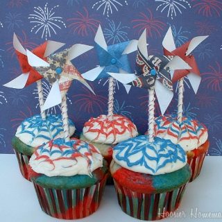 Fourth of July Tie Dye Cupcakes