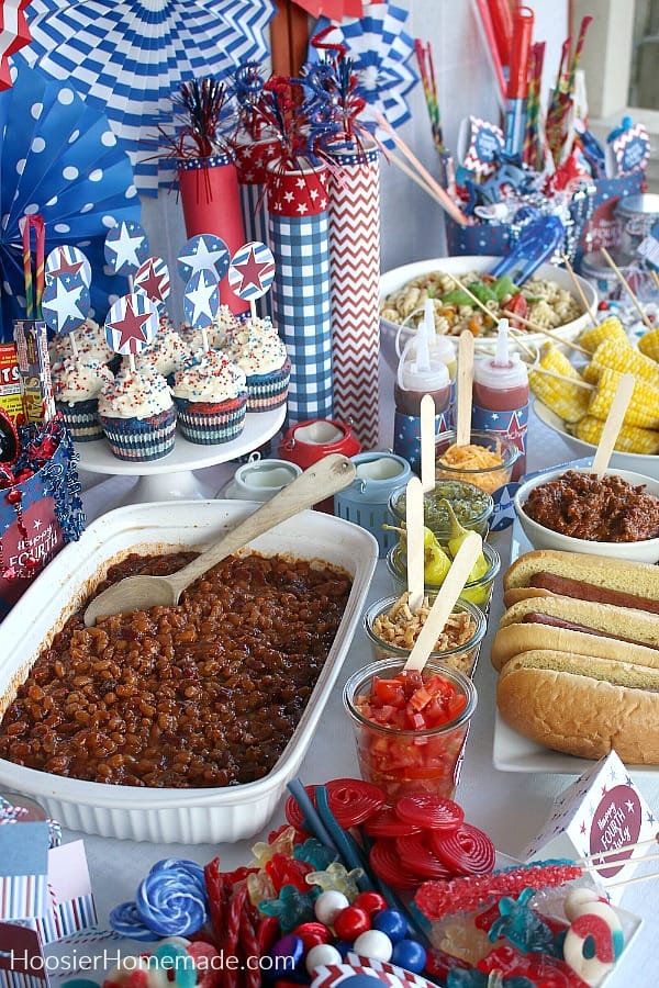 Baked Beans on 4th of July Table