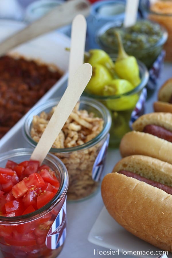 Condiments in jars