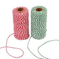 Sunmns Christmas Twine Cotton String Rope Cord for Gift Wrapping, Arts Crafts, 656 Feet (Multicolor A)