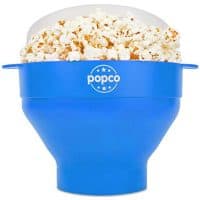 The Original Popco Silicone Microwave Popcorn Popper with Handles, Silicone Popcorn Maker, Collapsible Bowl Bpa Free and Dishwasher Safe - 10 Colors Available (Light Blue)