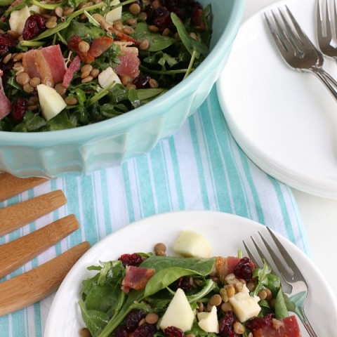 ARUGULA SALAD WITH GREEN LENTILS