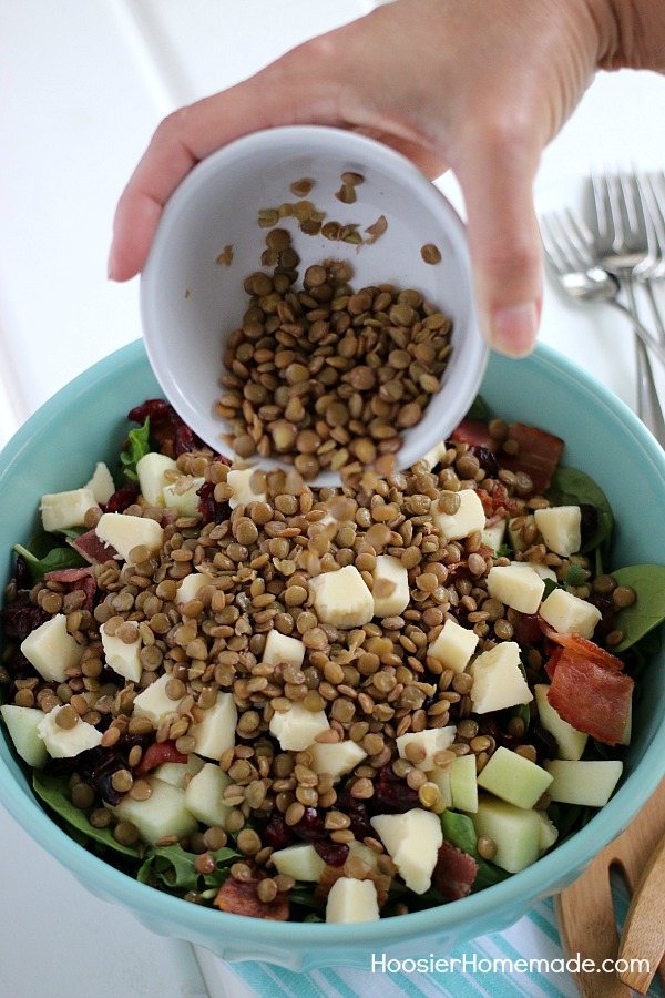 ARUGULA SALAD WITH GREEN LENTILS