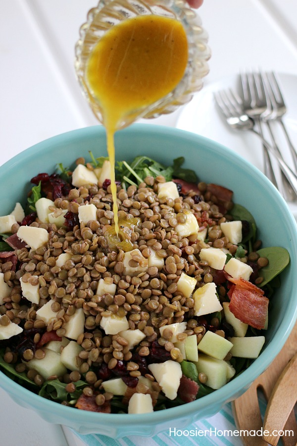 ARUGULA SALAD WITH GREEN LENTILS