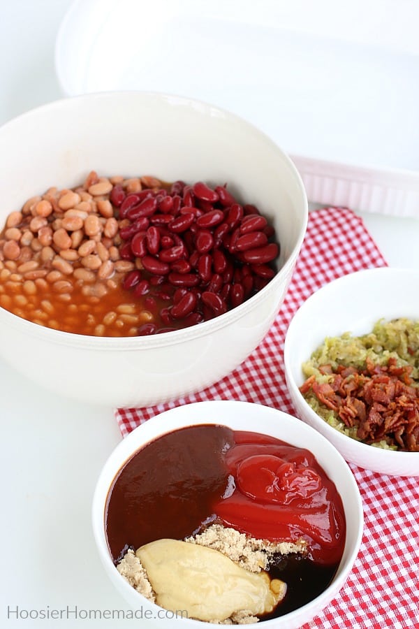 Baked Beans ingredients in bowls