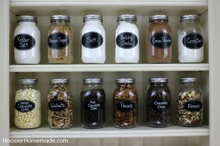 BAKING CABINET ORGANIZATION -- In minutes you can have your baking supplies organized and your finger tips ready to use!