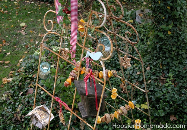 Vintage Recycled Bird Feeding Station :: HoosierHomemade.com