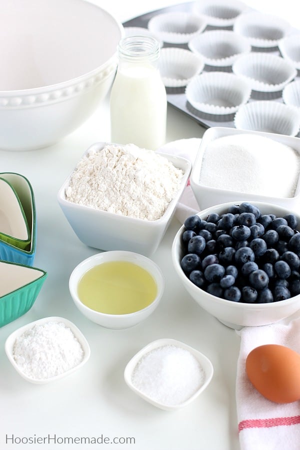 Ingredients for Blueberry Muffins