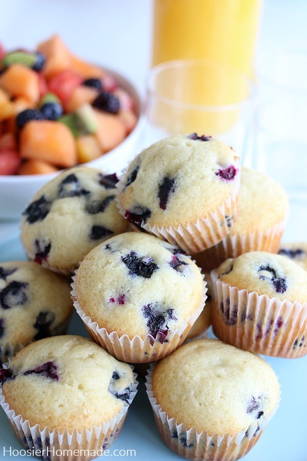 Blueberry Muffins on plate