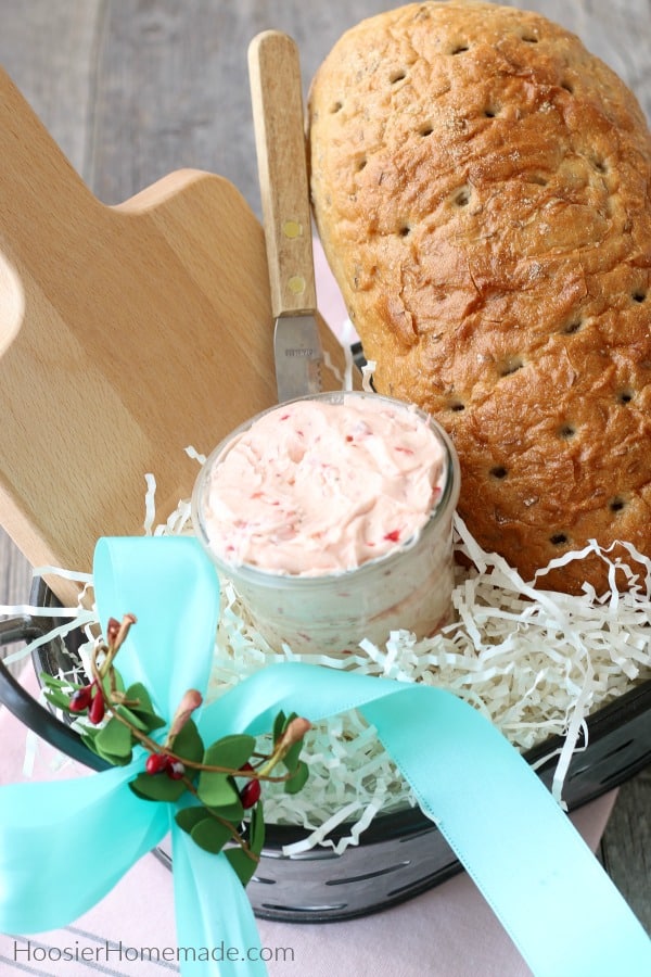 Bread and Strawberry Butter in Basket