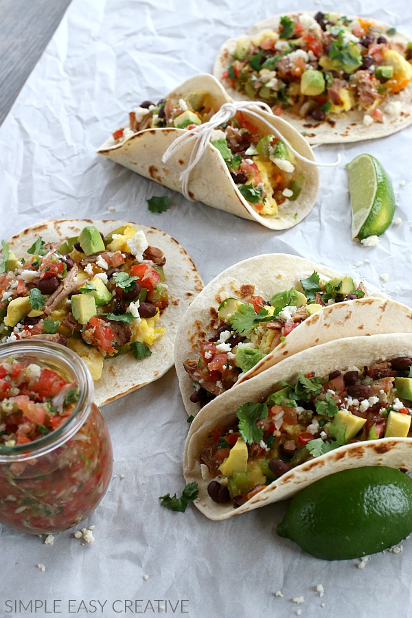 Homemade Salsa with Breakfast Tacos