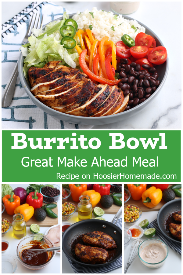 pinterest graphic for burrito bowl recipe