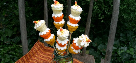 Candy Corn Cupcakes: Food on a Stick