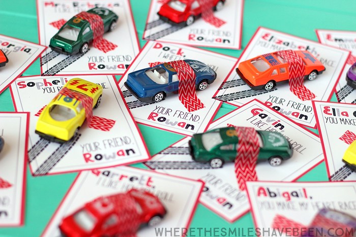 Valentines Day Printable Cards with Toy Cars