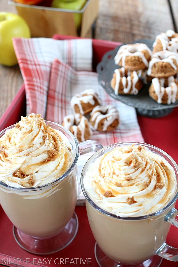 Caramel Apple Cinnamon Lattes