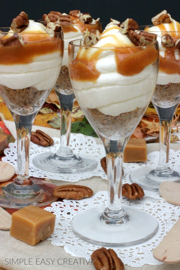 Caramel Pecan Cheesecake Trifles