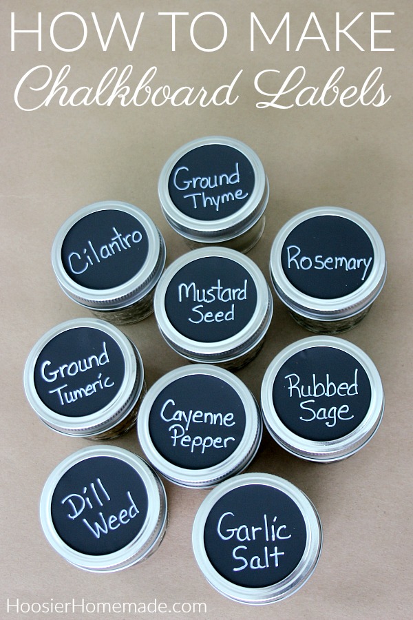 Chalkboard Stickers on Mason Jars for Spices