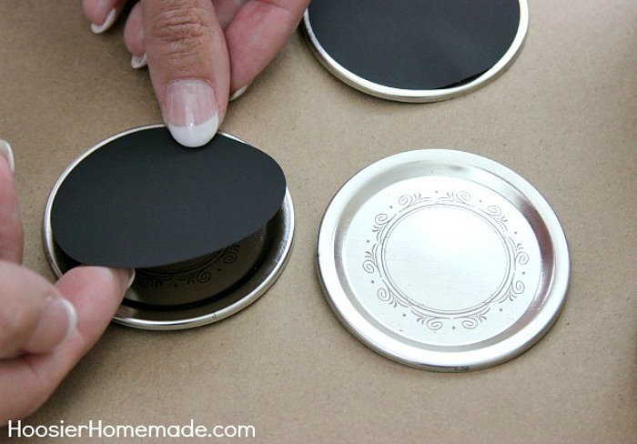 Adding Chalkboard Label to Mason Jar Lid