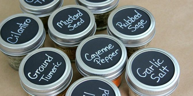 Chalkboard Stickers on Mason Jars