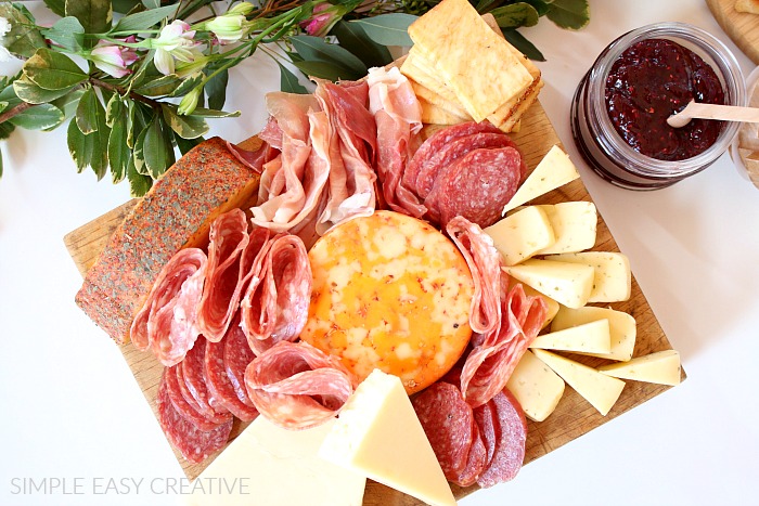 Charcuterie Board with Meat and Cheese