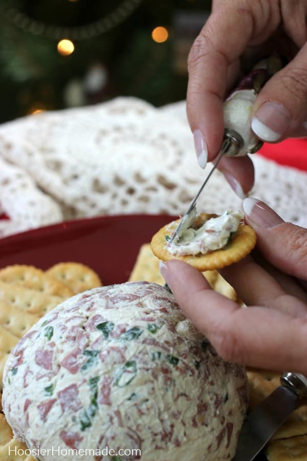 Cheese Ball spread on cracker