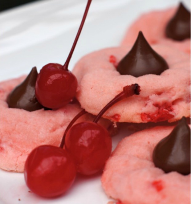 Cherry Chocolate Kiss Cookies:100 Days of Homemade Holiday Inspiration