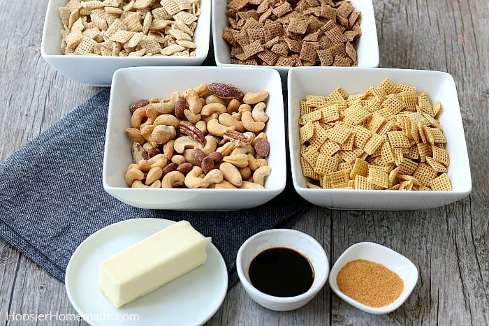 Ingredients for Homemade Chex Mix Recipe